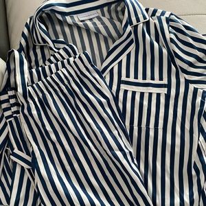 Serenedelicacy xs striped blue pajama set
